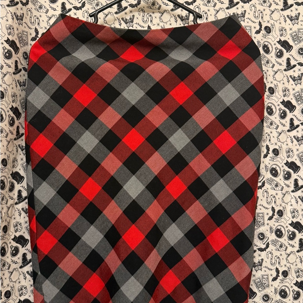 The Limited Red and Black Plaid Skirt